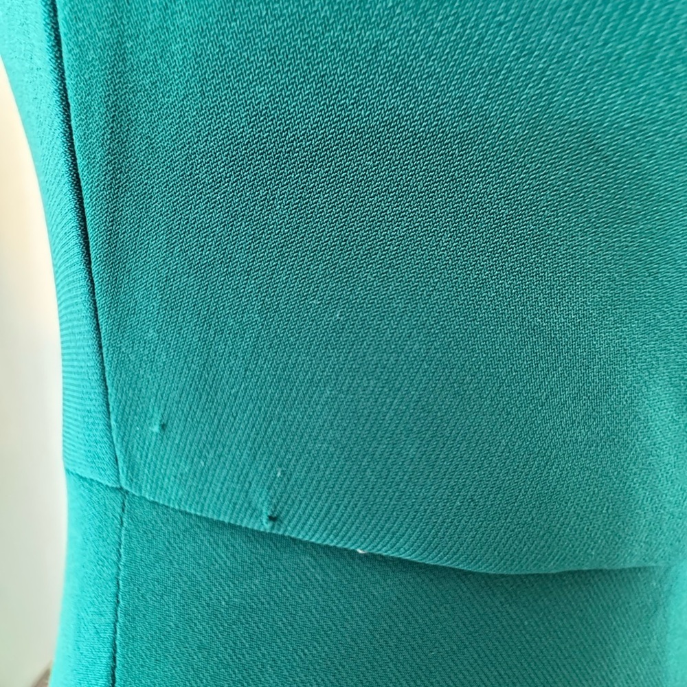 🦄 NWT Mac Duggal Sz 2 Emerald Ruched Long Slit One Shoulder Dress 67858 - Picture 4 of 9